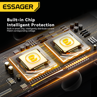 Cargador de Coche ESSAGER Serie FSJ-009 de Aleación de Aluminio 12V - 24VPPS PD3.0 USB Tipo-C 120W para Carga Rápida de Celulares