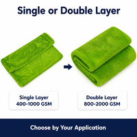 Toalla de Microfibra de Doble Capa con Bucle Retorcido, 1200gsm, Ultra Absorbente, Sin Bordes, para Secado de Autos, Antiarañazos, Paño para Detallado Automotriz