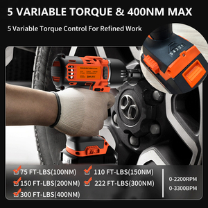 KAFUWELL PA4500-72H Kits d'outils sans fil 20V Perceuse à percussion et visseuse à chocs PA4500-72H à vitesse variable et double vitesse pour usages variés - Product Image 2