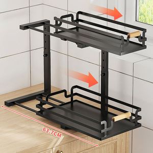 2 Pack Customized Design Bathroom Sliding Under Sink Storage Rack Kitchen Cabinet <b>Shelf</b> Pull Out Accessories Cupboard Organizer - Product Image 6
