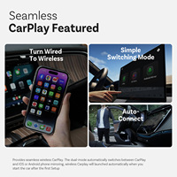 Adaptateur de voiture intelligent sans fil Ottocast avec CarPlay et Android Auto, Bluetooth portable, garantie 1 an