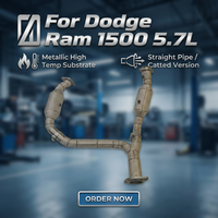 Tubería de Escape Aislada de Acero Inoxidable SS304 de Alta Calidad para Dodge Ram 1500 5.7, Fácil Instalación, Opciones de Tubo Recto o con Catalizador Personalizado