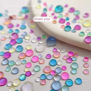 Symphony Macaron <span class=keywords><strong>Diamond</strong></span> Aurora 3D Glasperlen Flacher Boden Nail Art Schmuck mit Bonbon farben Strass - Product Image 4