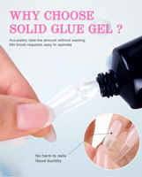 Robifel Gel de colle à ongles solide sans HEMA à séchage rapide sans bulles pour strass ongles à presser et conseils végétaliens