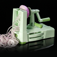 Hand Rolling Spiral Groente Courgette Aardappel Cutter 5 Blade Plastic Plantaardige Spiral Slicer