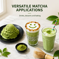 Poudre de Matcha Bio, Ingrédient de Thé Vert pour Boissons, Pâtisseries et Services Alimentaires, Sachet Doypack