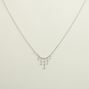 Elegante Collar de Diamantes Redondos en Capas para Mujer, Joyería de Diamantes en Oro, Diseño Atemporal, Regalo Perfecto para Cumpleaños o Aniversario - Product Image 1