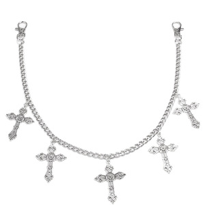 yueli Cross Waist <b>Chain</b> Zinc Alloy Five Cross Pendant Hip Hop Fashion Accessory Daily Wear Unisex - Product Image 5