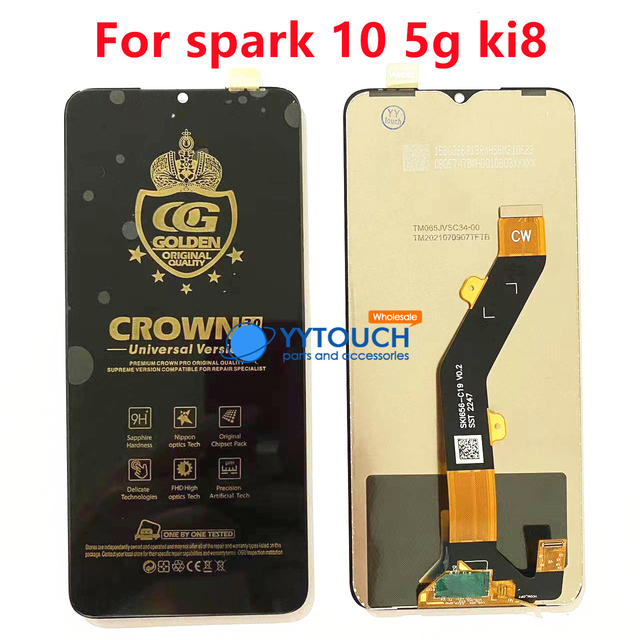 For Tecno Spark 10 5g KI8 Display Touch Screen Assembly Glass Panel Digitizer Replacement