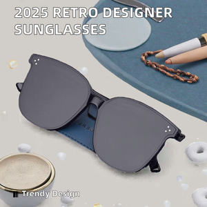 Lunettes de soleil de haute qualité, résistantes aux UV, en gros d'usine, à prix abordable, en stock, monture noire, pour hommes et femmes, idéales pour les voyages et la plage - Product Image 2