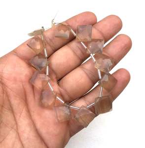 Cuentas de piedras preciosas de fluorita marrón de 1 hebra de alta calidad, Briolette de forma cuadrada Natural para fabricación de joyas hechas a mano - Product Image 3