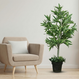Pianta Artificiale Dracaena, Albero Decorativo in Vaso per Interni, Pianta Ornamentale Premium per Casa, Ufficio, Hotel, Lobby ed Eventi - Product Image 4