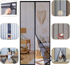 Alta calidad 38*83 autosellado magnético Mosquito Fly pantalla puerta cortina negro - Product Image 2