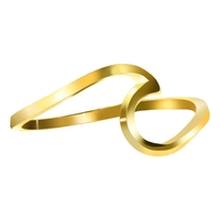 Anillo Bohemio de Acero Inoxidable para Mujer, Chapado en Oro de 14k, con Elegante Forma de Ola