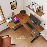 Bureau debout ergonomique moderne en L, réglage de la hauteur à 2 niveaux avec un seul moteur, bureau d'ordinateur très vendu (garantie 3 ans)