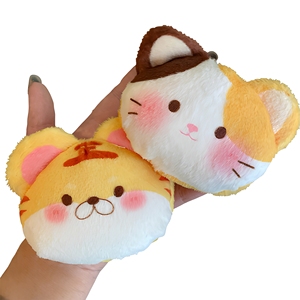 かわいい漫画風トラ猫ぬいぐるみコインケースキーホルダーミニジッパー財布ポーチイヤホンリップスティックバッグチャーム - Product Image 1