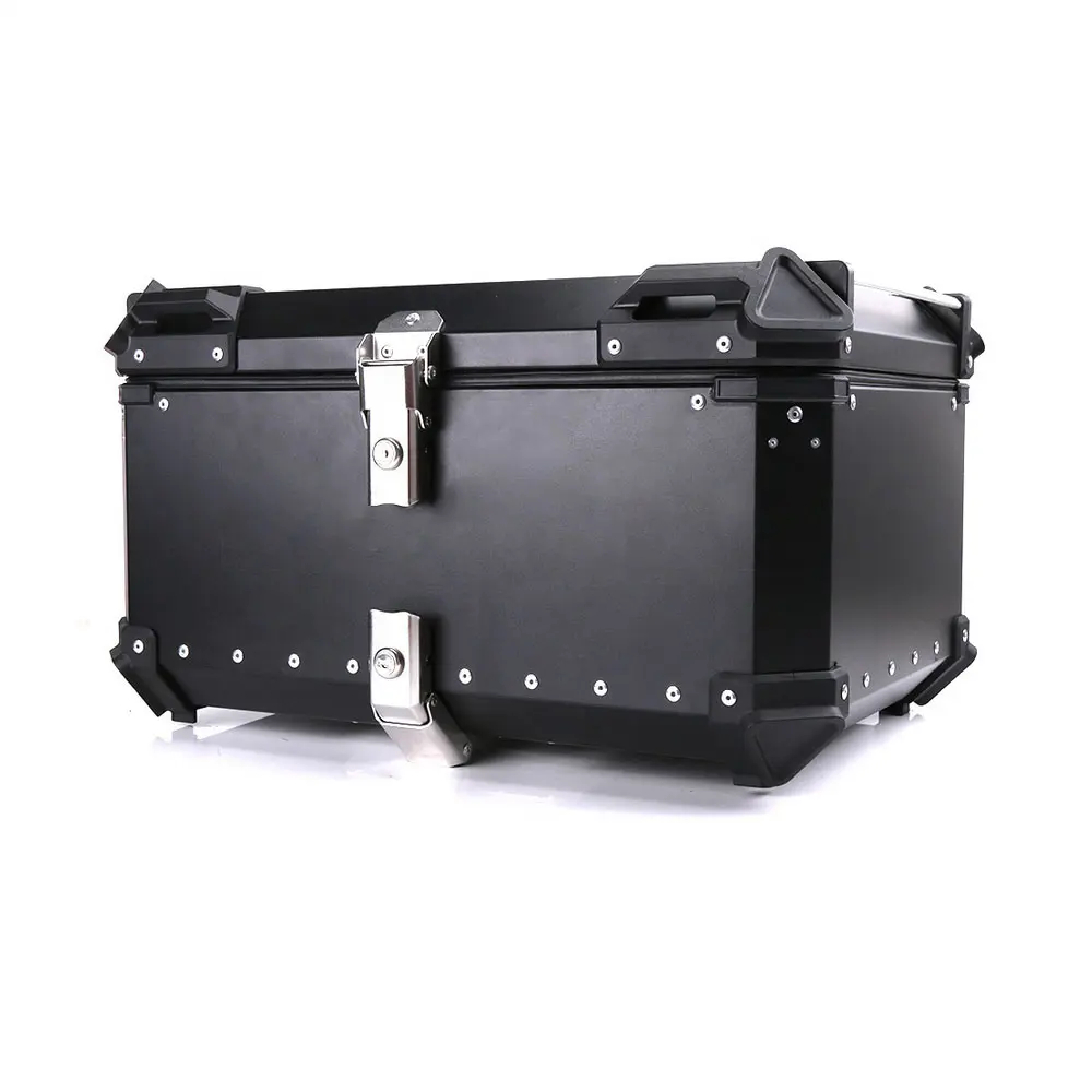 45L-65L Universal Motorrad Heck gepäck Kofferraum Aufbewahrung Moto Top Case Werkzeug kasten Wasserdichter Helm Schlüssels chloss Heck Werkzeug kasten Aluminium