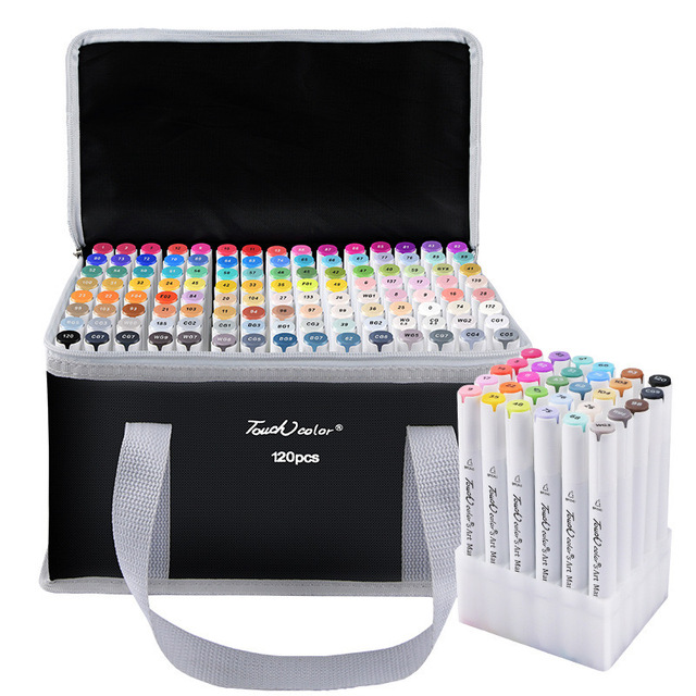 Alcohol Markers Brush Tip Double Tipped Art Marker Set for Artist Adults Coloring Illustrations -Brush & Chisel -Refillable