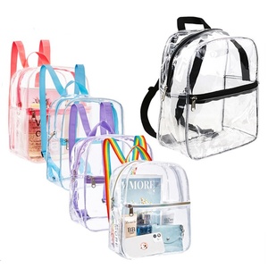 Hot Selling Cute Mini Transparent PVC <b>Clear</b> Bag Multi-Color Letter Pattern <b>Backpack</b> with Zipper Closure Internal Frame - Product Image 1