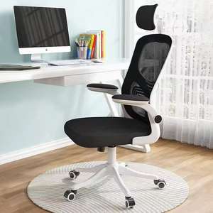 Venta caliente silla de oficina de diseño moderno altura ajustable ergonómica con asiento de tela negra y respaldo de malla muebles de oficina para el hogar - Product Image 6