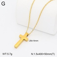 Ensemble collier et bracelet assortis en acier inoxydable POWELL avec pendentif croix en zircon, plaqué or 18 carats, chaîne figaro, bijoux romantiques pour femmes