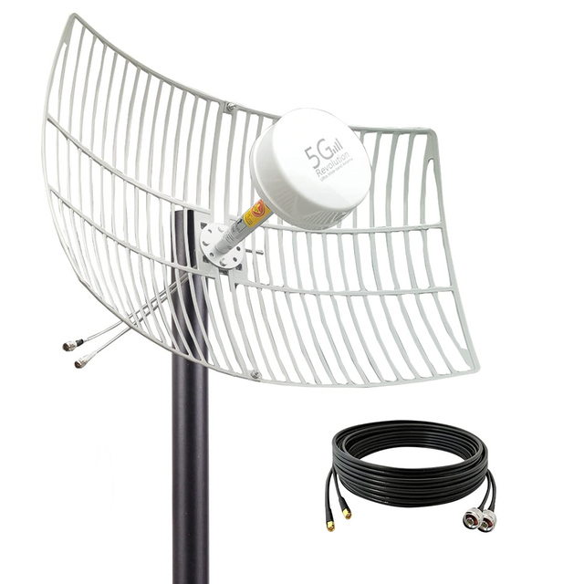 WiFi V9 30dBi High Gain Outdoor Parabolic Grid Antenna with RG58 Coaxial Cable SMA for Router, Repeater, Wireless CCTV Systems