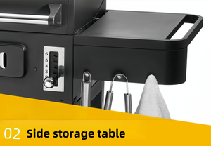 Four à griller BBQ double usage, grill au gaz et au charbon de bois avec revêtement en poudre, four à kebab, fumoir, <span class=keywords><strong>cheminée</strong></span>, barbecue, cuisine - Product Image 3