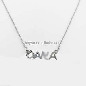 Collier pendentif femme en acier inoxydable de haute qualité Style classique Alpha <span class=keywords><strong>Kappa</strong></span> Delta Zeta IVY pour motif de plante cadeau - Product Image 1