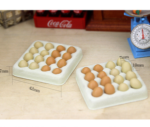 ของเล่นจำลองบ้านตุ๊กตาขนาดเล็ก + ถาดใส่ไข่จำลองสำหรับตกแต่งบ้านตุ๊กตา1/12 1/6 - Product Image 5