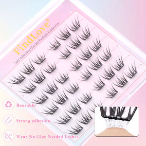 Fabrika fiyat toptan kendinden yapışkanlı no-tutkal DIYlashes KoreanStyle popüler tutkal ücretsiz Lashes büyütülmüş çift göz gerekir - Product Image 4