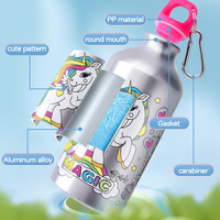 Bouteille d'eau en acier inoxydable licorne 500ml capacité diamant autocollant bricolage artisanat bouteille d'eau dessin jouets pour les écoliers
