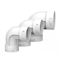 Systèmes d'aération 63mm 75mm 4 "pouces coude 90 degrés conduit tuyau connecteur Flexible rond Tube Ventilation tuyau ABS plastique