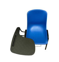 Chaise de classe moderne avec bureau pliable et accoudoirs - Chaise d'école en plastique durable et écologique pour la maison, le bureau et la salle de classe
