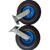 Nouveau 10 pouces 410/350-4 roue pneumatique gonflable en fer roulette fixe et pivotante avec roulement à billes pour les industries de vente au détail