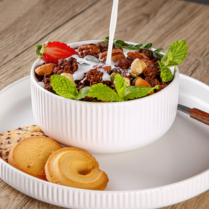 Colazione Sostitutiva del Pasto Artigianale ai Gusti Fragola, Matcha e Nocciola, Cereali di Avena Essiccati Pronti da Mangiare <span class=keywords><strong>in</strong></span> Sacchetto per Adulti, per la Sazietà - Product Image 4