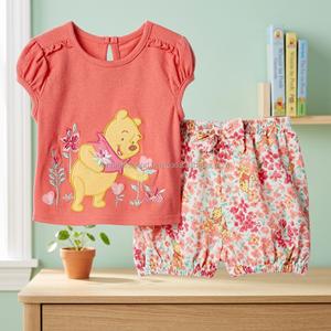 Conjunto de Ropa de Verano para Bebés Niñas, Camiseta Estampada, Conjuntos de Ropa para Niños, Camisetas para Niños 100% Algodón - Product Image 3