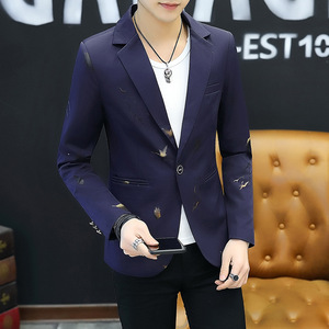Nouveau Costume Décontracté <span class=keywords><strong>Homme</strong></span> Élégant Imprimé Manche Longue <span class=keywords><strong>Blazer</strong></span> Slim pour Hommes Tendance Automne - Product Image 3