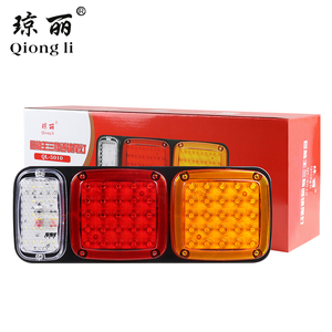 Recién mejorado 12V 24V LED <span class=keywords><strong>Luz</strong></span> <span class=keywords><strong>trasera</strong></span> Lámpara <span class=keywords><strong>trasera</strong></span> 75 LED Combinación de tres lentes en condición de placa de plástico Nuevo - Product Image 4