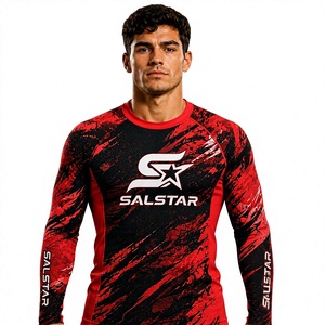 Camiseta de Compresión Salstar para Hombre, de Alta Calidad, Secado Rápido, Deportiva, con Logotipo Personalizable, Impresión por Sublimación, Cuello Redondo, Corte Ajustado, para Gimnasio - Product Image 3