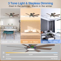 Ventilateur de plafond 56/60 pouces, best-seller, 8 pales en ABS, grand ventilateur de plafond, débit d'air élevé, télécommande et variation d'intensité progressive