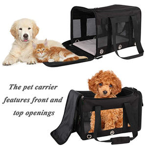 Bolsa de viaje de cara suave para mascotas, estuche de transporte plegable para perros, apto para gatos con ventanas de malla y forro polar, aprobado por la línea aérea - Product Image 2