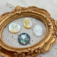 Piezas de Joyería de Madreperla con Patrón de Sailor Moon Talladas con CNC, Conchas Naturales para Hacer Collares y Pulseras