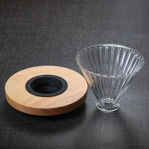 ถาดใส่กาแฟลายวอลนัทสีดำ แก้วกรองกาแฟลายแนวตั้ง ถ้วยกรองกาแฟ กรวยกาแฟ - Product Image 4