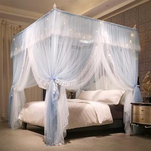 <span class=keywords><strong>Moustiquaire</strong></span> de lit pliable personnalisable Palace King à trois portes, épaissie et densifiée, en dentelle, écologique, toutes saisons, en LLIN - Product Image 3