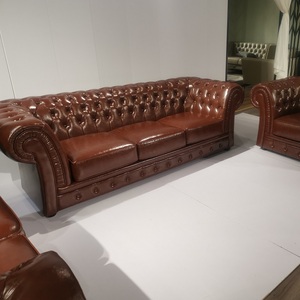 Muebles Clásicos Modernos de Lujo, Cómodos y Suaves, Estilo Americano, Juego de 123 Piezas, Sofá de Cuero Chesterfield UB109 Chesterfield So - Product Image 3