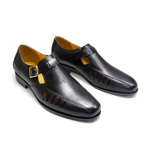 Sandales plates d'été en <span class=keywords><strong>cuir</strong></span> à bout fermé pour hommes, sandales de marque personnalisées pour <span class=keywords><strong>adulte</strong></span>, antidérapantes, pantoufles d'extérieur décontractées - Product Image 5
