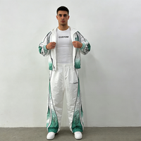 Veste à capuche zippée personnalisée avec imprimé lettres, pantalon à cordon de serrage épais grande taille, streetwear décontracté en mélange de polyester coupe oversize