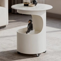 Table basse ronde en marbre et fer, style moderne, durable, luxe léger, simple, pour salon, directement de l'usine