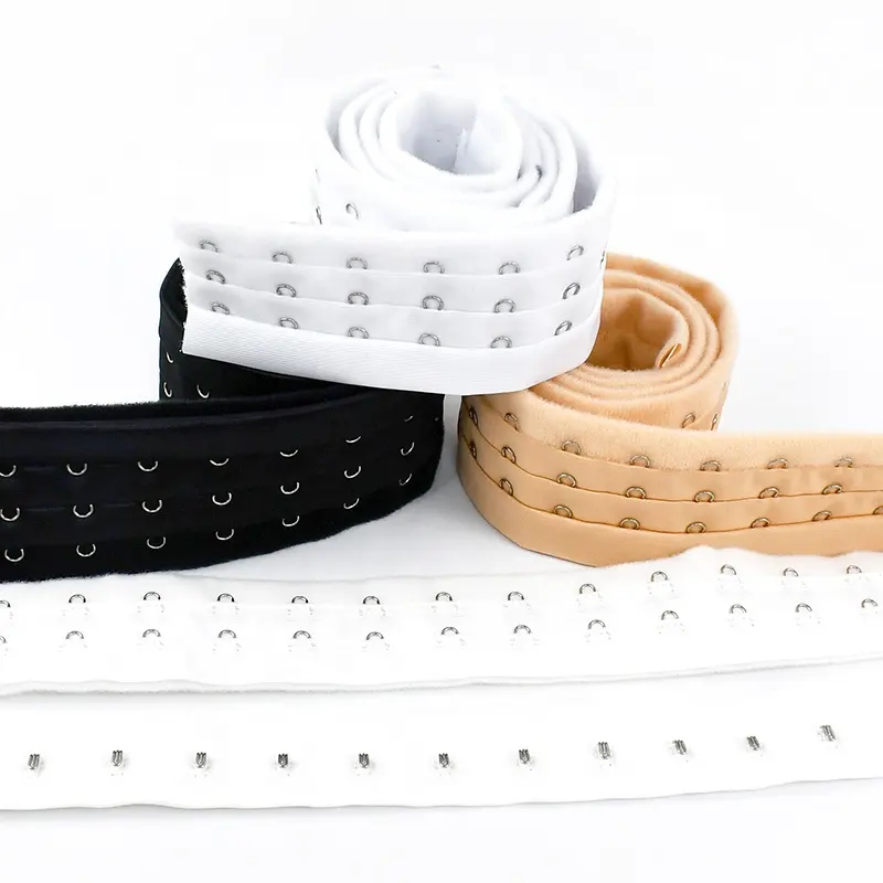 Deepeel RD100 3 แถวเสื้อผ้าอุปกรณ์เสริม DIY Bra กลับหัวเข็มขัดเทปรัดตัวชุดชั้นใน Clasps ฐานสีริบบิ้น