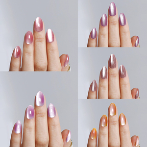 Nailway larga duración Flexible corto redondo ojo de gato venta al por mayor prensa en las <span class=keywords><strong>uñas</strong></span> acrílico Gel Artificial <span class=keywords><strong>uñas</strong></span> postizas - Product Image 5